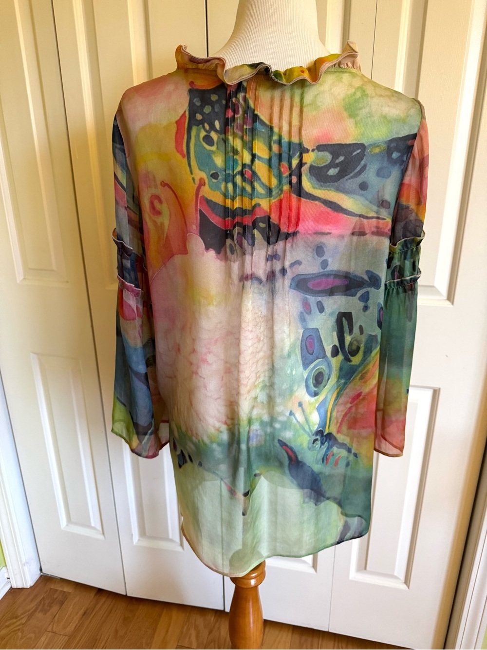 PHYLOSOPHY Di Alberta Ferretti Multicolor Silk Blouse 8/44 Mint - Picture 3 of 7